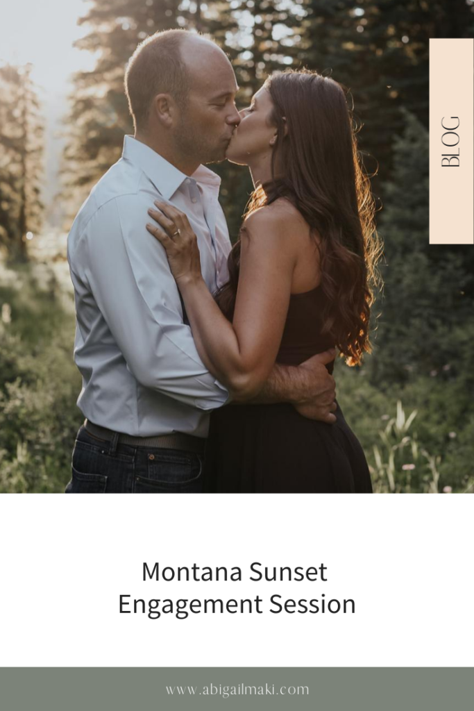 Montana Sunset Engagement Session by Abigail Maki Photography. Includes posing inspiration for an outdoor couples session and wedding planning tips. Book your couples session and browse the blog for more inspiration #couples #photography #couplesphotography #sanfranciscophotographer